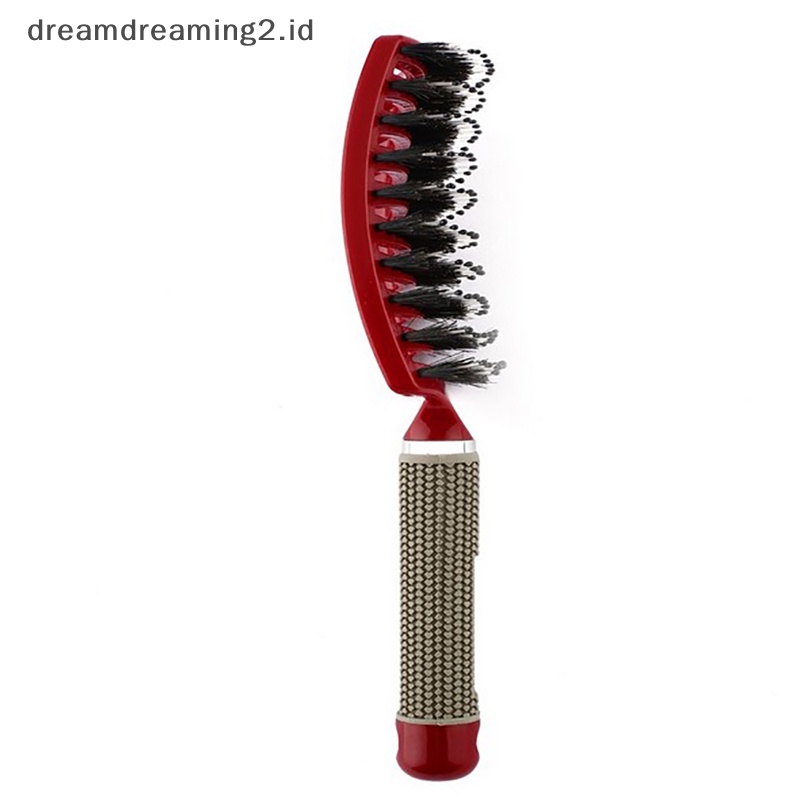 (drea) Sikat Rambut Anti Statis Lengkung Vented Styling Brush Detangling Massage Brushes //