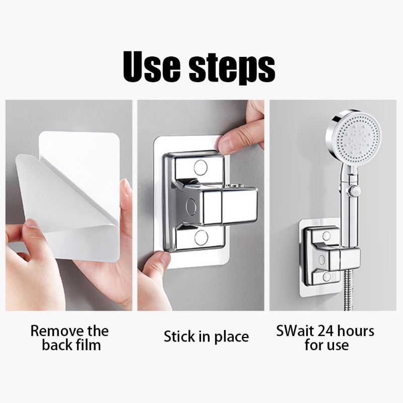 Sepatu ABS High Quality90° Stand Kepala Shower Perekat Diri Adjustable360° Rotatable Punch Free Universal Shower Head Holder Rumah Tangga Aksesoris Kamar Mandi Hotel