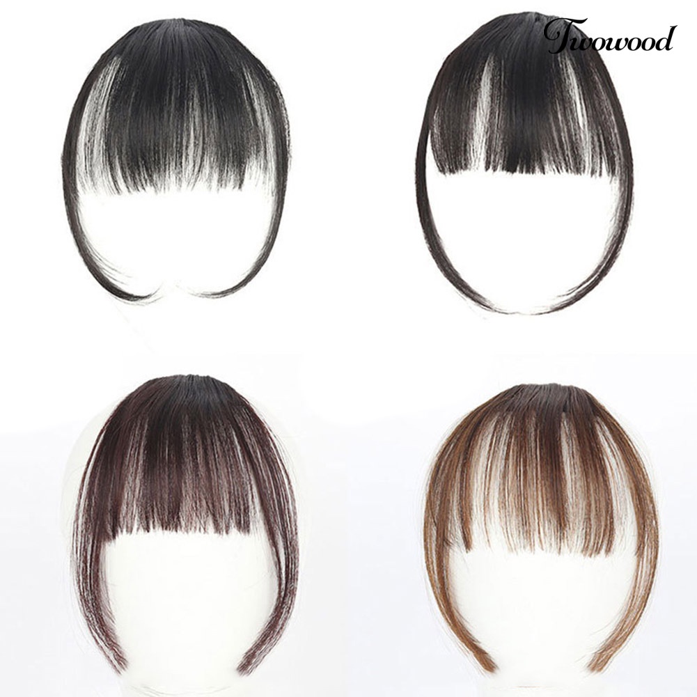 Twowood Wanita Fashion Mini Air Bangs Fringe Sintetis Rambut Palsu Ekstensi Hairpieces