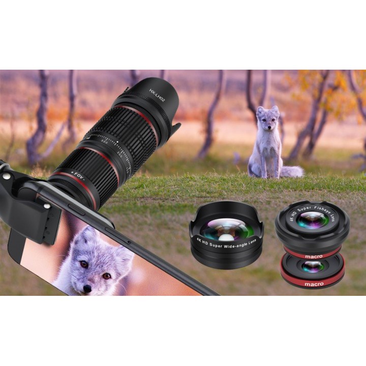 HX-1280 - Telephoto Lens Kit 5-in-1 Universal Clip for Mobile Phone