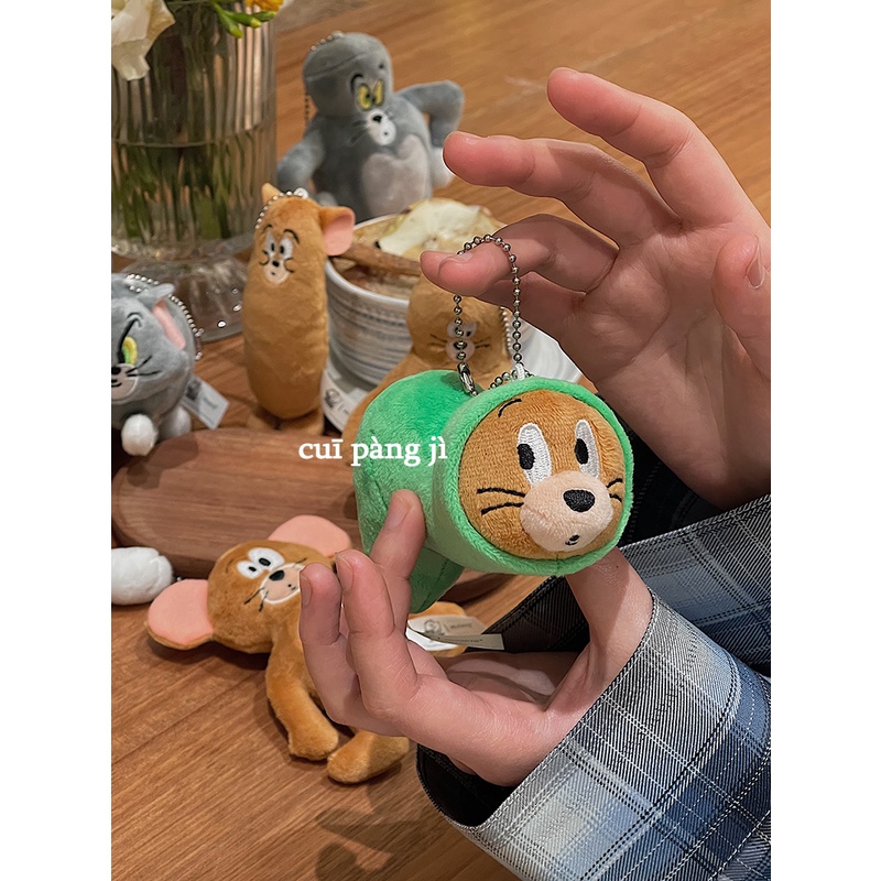 Liontin Boneka Plush Ulat Jerry Lucu Kucing Dan Tikus Tom Doll Tas Sekolah Liontin Gantungan Kunci