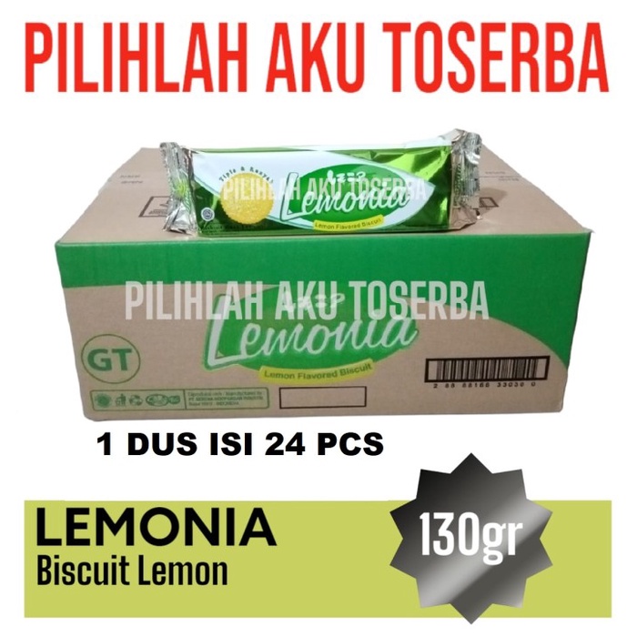 Biskuit Nissin LEMONIA LEMON COOKIES 130 gr - (HARGA 1 DUS isi 24 pcs)