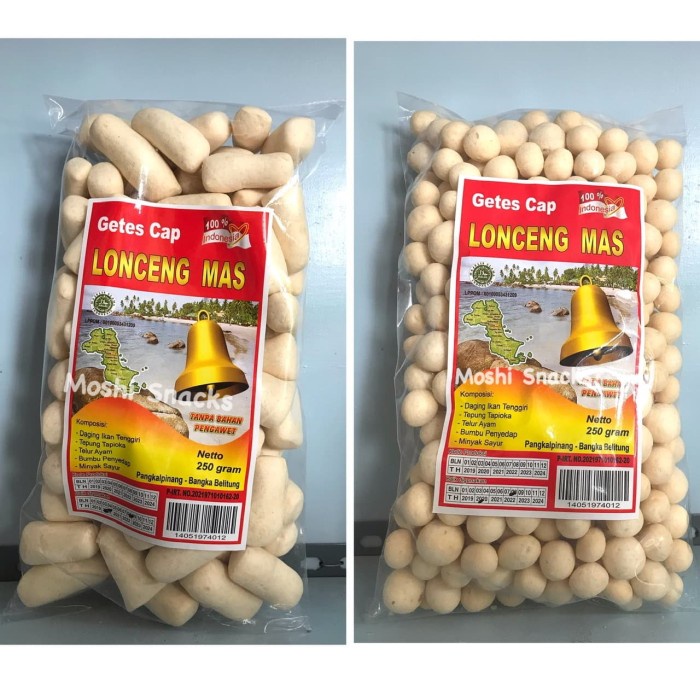 

N.E.W Getes Ikan Tenggiri Cap Lonceng Mas 250gr / Getas Kerupuk Bangka - Panjang