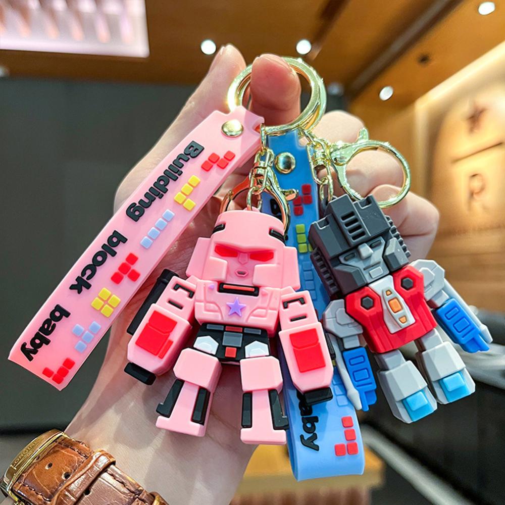 Timekey Kartun Autobot Gantungan Kunci Wanita Pria Kreatif Anime Figurine Keyrings Untuk Pasangan Handbag Charms L2Y5