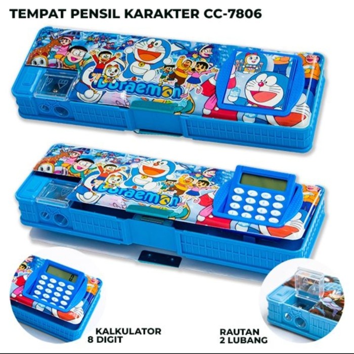 

Tempat Pensil Magnet Karakter + Kalkulator / Kotak Pensil Free Buble - CEWEK