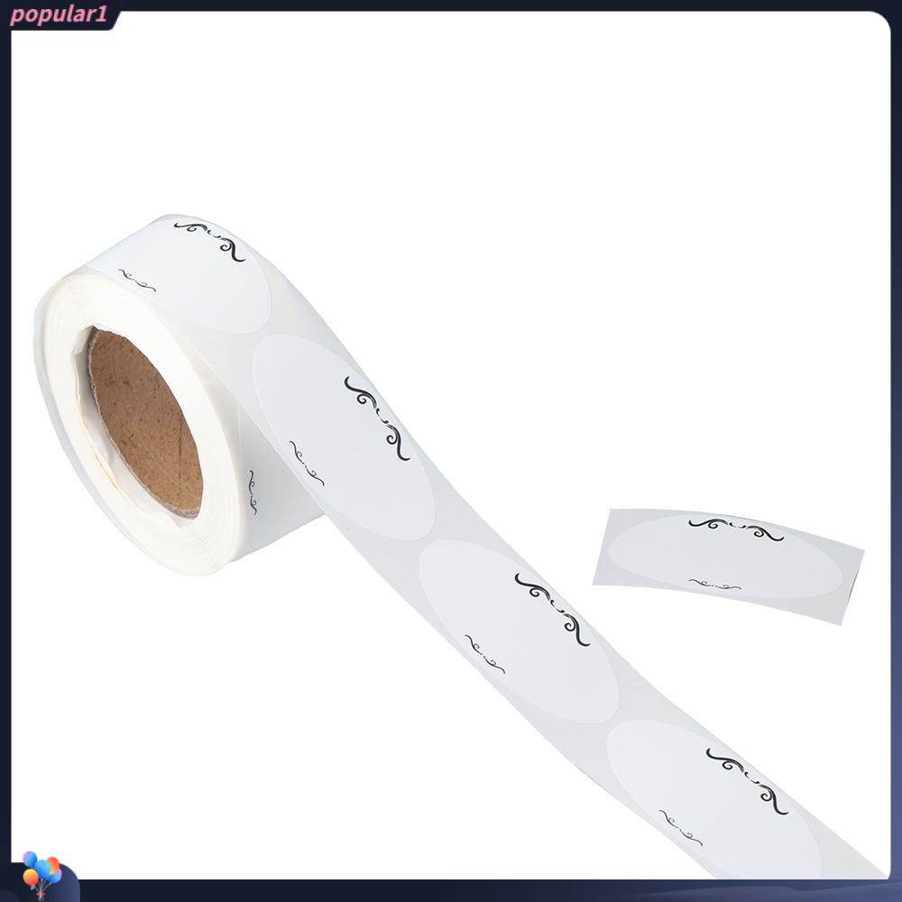 Populer 2roll Label Stiker Mason Jar Label Botol Oval Perekat Diri