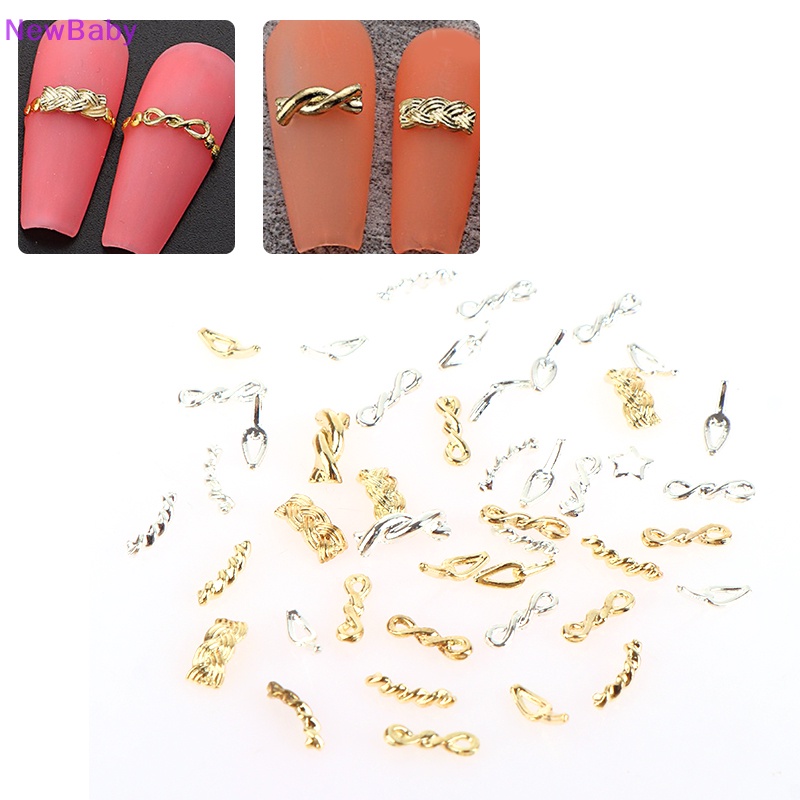 Newbaby 10 /20Pcs Rantai Logam Emas Perak Jepang Korea Nail Art Dekorasi DIY Alat Kuku ID