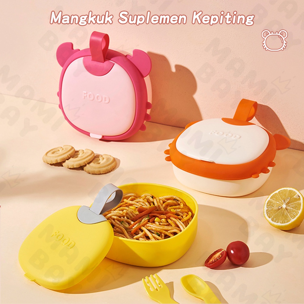 Mamibayi 2 Tingkat tempat makan mpasi bayi set model lucu kotak makan bayi silikon portable baby food container