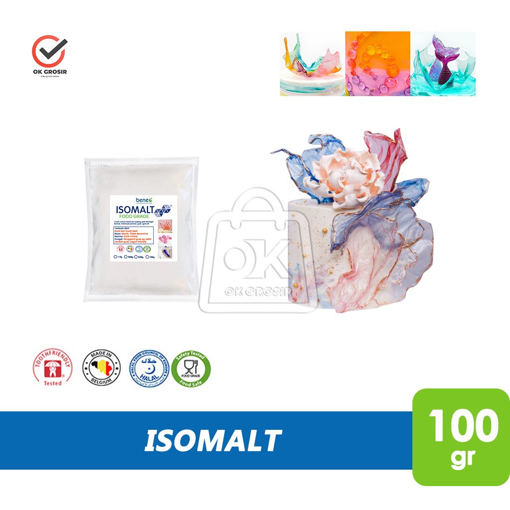 

Isomalt Dekorasi Kue Food Grade Isomalt Sugar Crystal (100 gr)