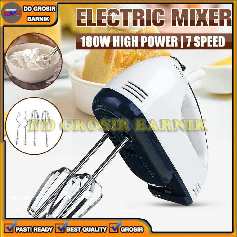 [DGB] HAND MIXER LISTRIK ELEKTRIK PENGADUK PENGOCOK ADONAN ROTI KUE 7 KECEPATAN SPEED TELUR MULTIFUNGSI SERBAGUNA