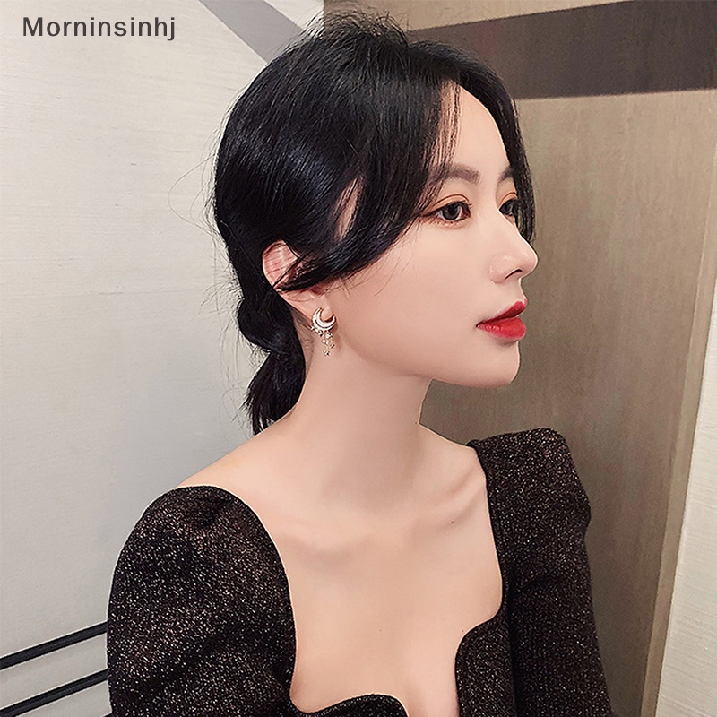 Mornin 1pasang Anting Bulan Bintang Tidak Teratur Eropa Dan Amerika Baru Indah Kepribadian Fashion Temperamen Sederhana Wanita Anting id