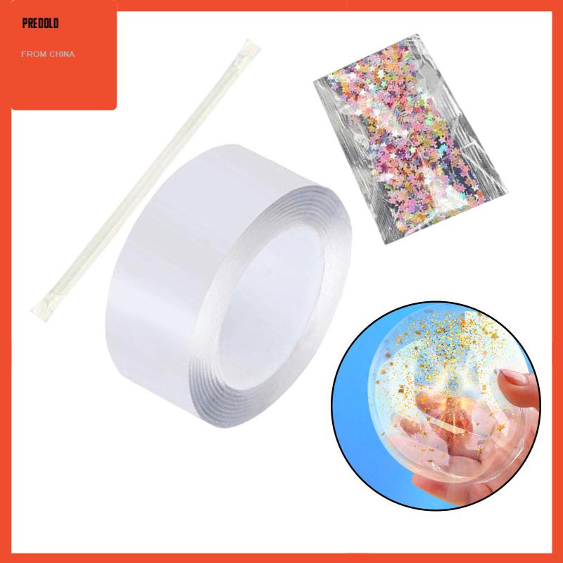 [Predolo] Nano Bubble Tape Mainan Super Elastis Bubble Blowing Tape DIY Mainan Nikmat Pesta fitshoid 100cmx3cmx0.1cm