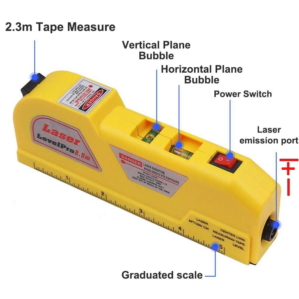 TOP Laser Level Mini Multi Fungsi Alat Ukur Tanah Dengan Bubble Aligner Ruler Gauge Waterpas