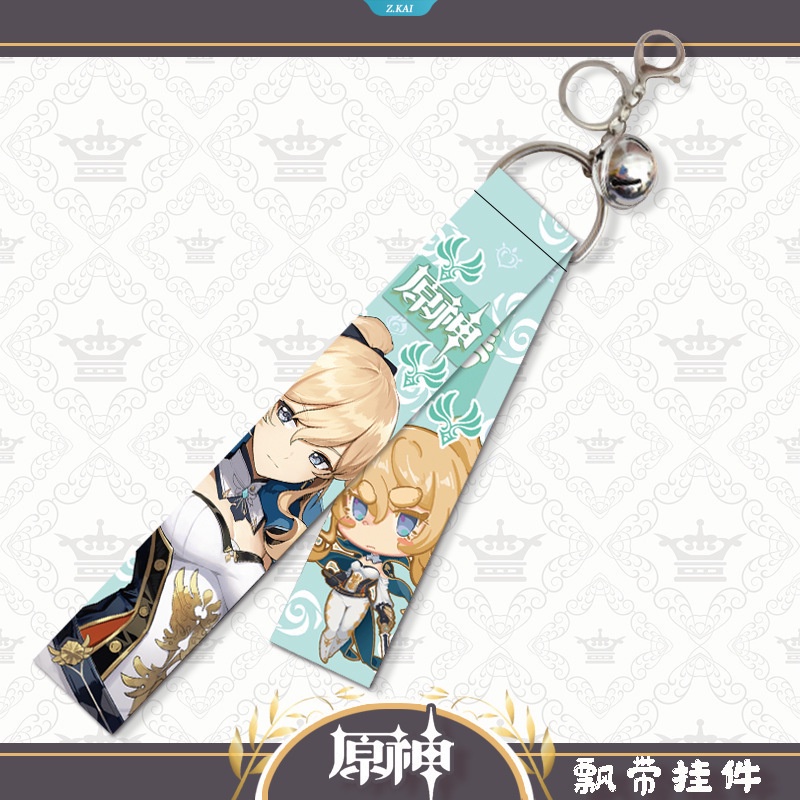 Genshin Impact Wander-Scaramouche Kamisato Ayaka Klee Nahida Ganyu Kartun Anime Lanyard Bell Key Aksesoris Gantungan Kunci Siswa [ZK]