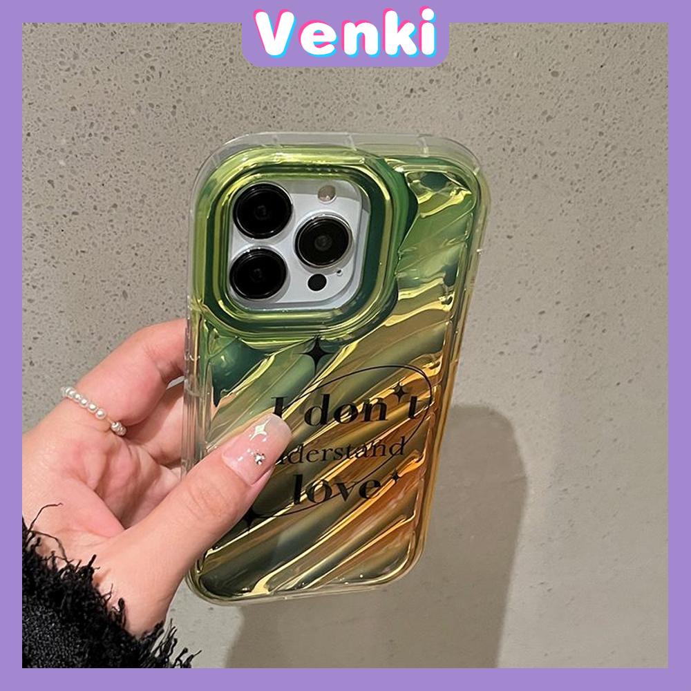 Venki - Untuk Iphone11 iPhone Case Laser Reflektif Transparan Casing Ponsel TPU Lembut Shockproof Airbag Phone Case Bintang Inggris Sederhana Kompatibel Dengan Iphone14 13 Pro Max 12 Pro Max