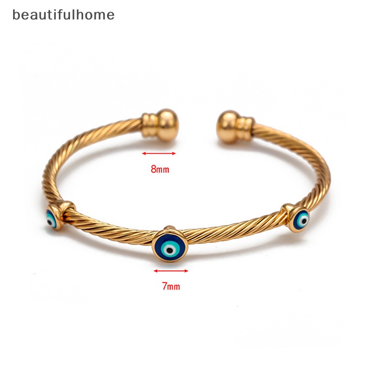 {beautifulhome} Lucky Eye Dropping Oil Turkish Evil Eye Gelang Warna Emas Perak Bangles Hadiah.