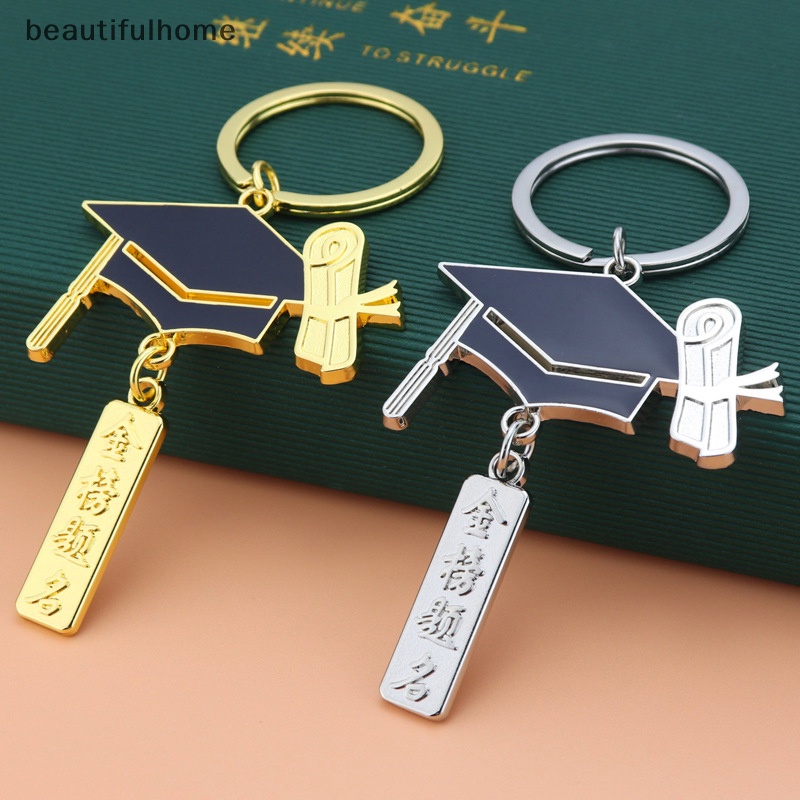 {Cantikhome} Gantungan Kunci Hadiah Wisuda Souvenir Wisuda Topi Sarjana Class Badge Keychain.
