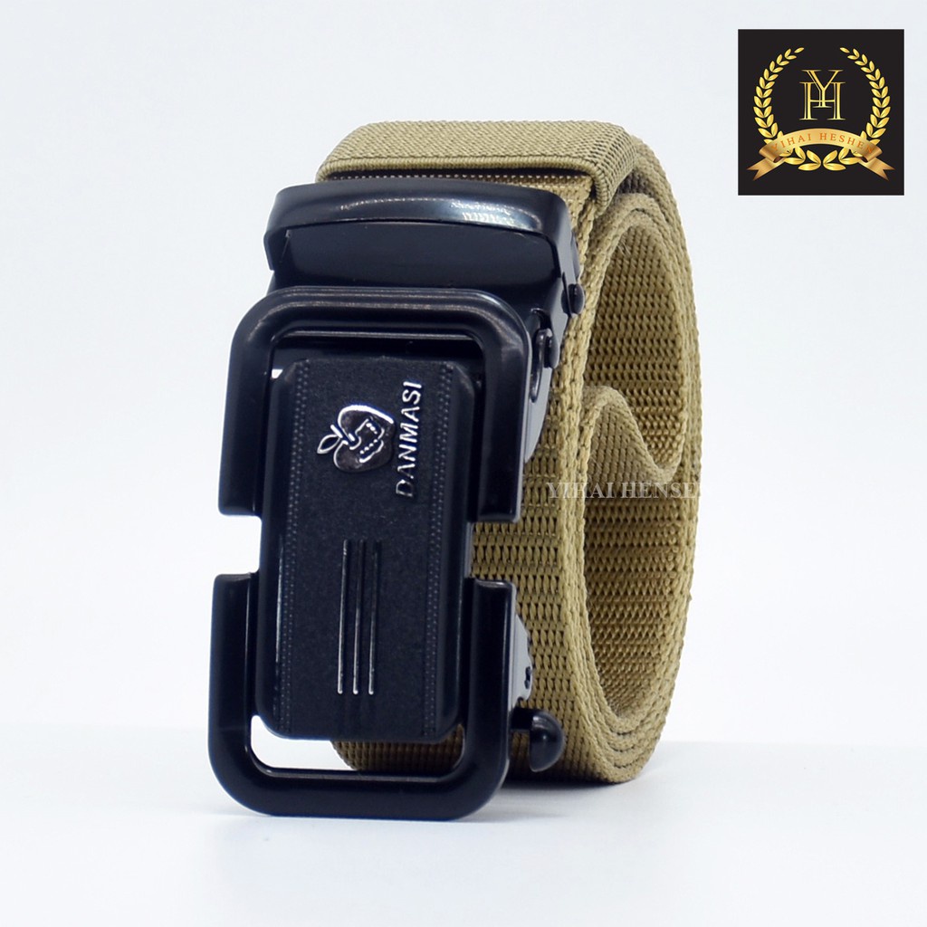 Ikat Pinggang Pria Canvas Nylon Belt Nylon Canvas Sabuk Pria Nylon Kepala Logam Besi -YH046