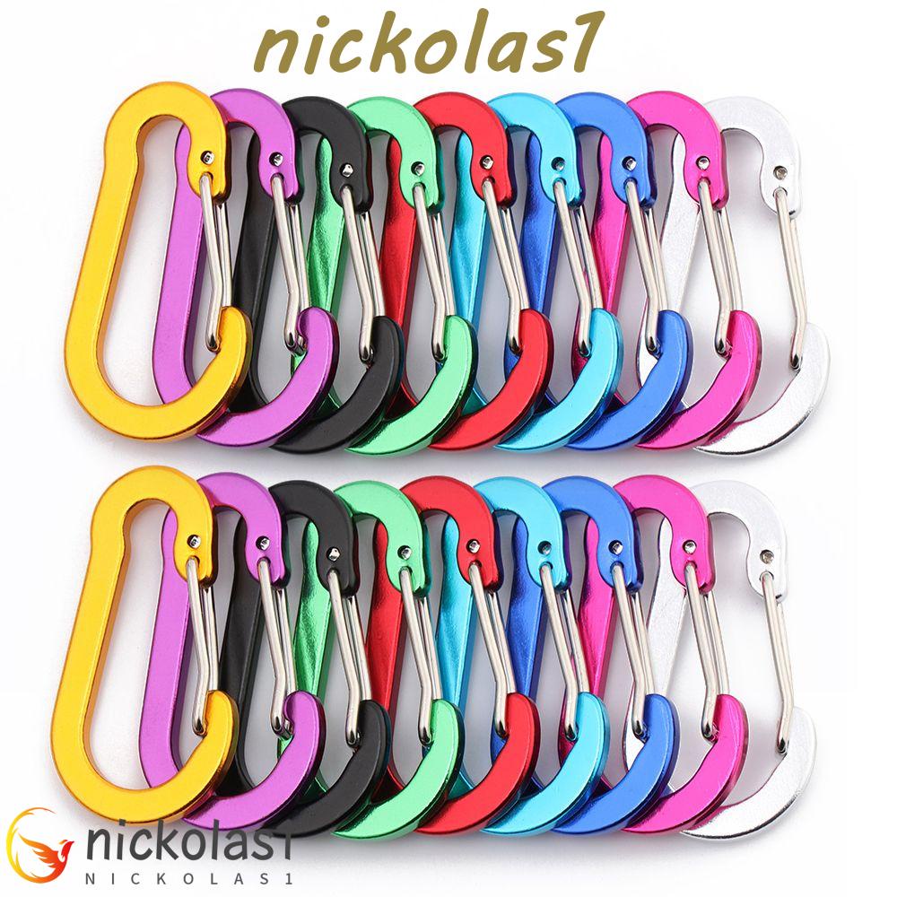 Nickolas1 Carabiner 5Pcs Hiking Hook Bentuk S Bahan Aluminium Alloy Memancing Musim Semi Gesper