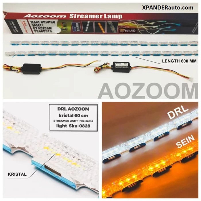 LED ALIS CRYSTAL Drl Aozoom Streamer Light Lampu Aozoom Stream