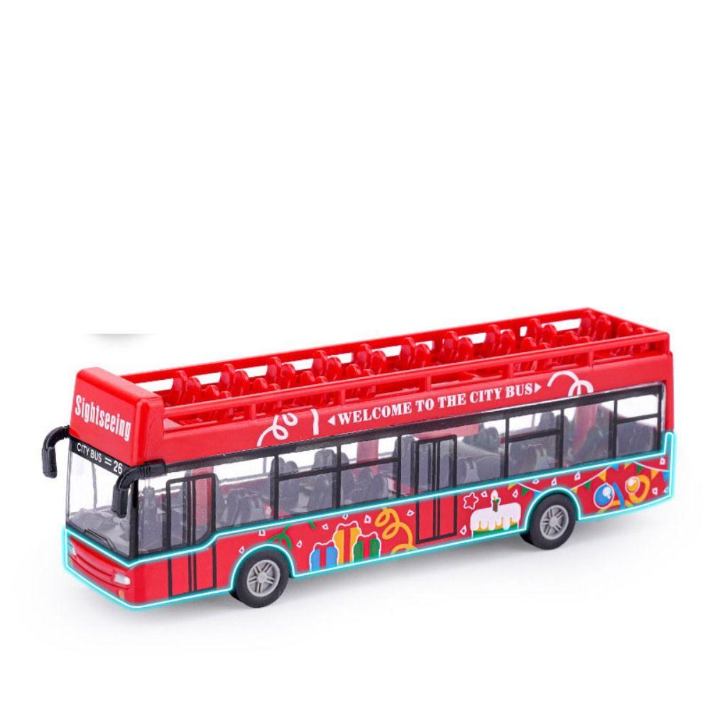 Needway Double Decker Bus Model Bus Mainan Mobil Mainan Edukasi ABS 4roda Mobil Indah Model Bus Model Mainan Untuk Balita Anak