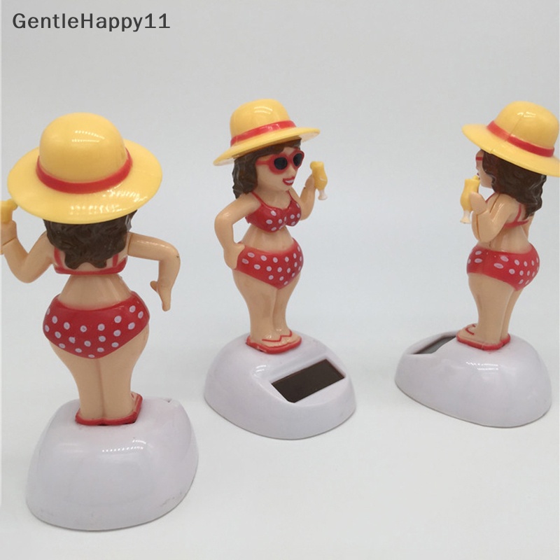 Gentlehappy 1Pcs Hadiah Mainan Menari Pantai Gadis Berayun Tenaga Surya Untuk Dekorasi Meja Kantor Mobil id