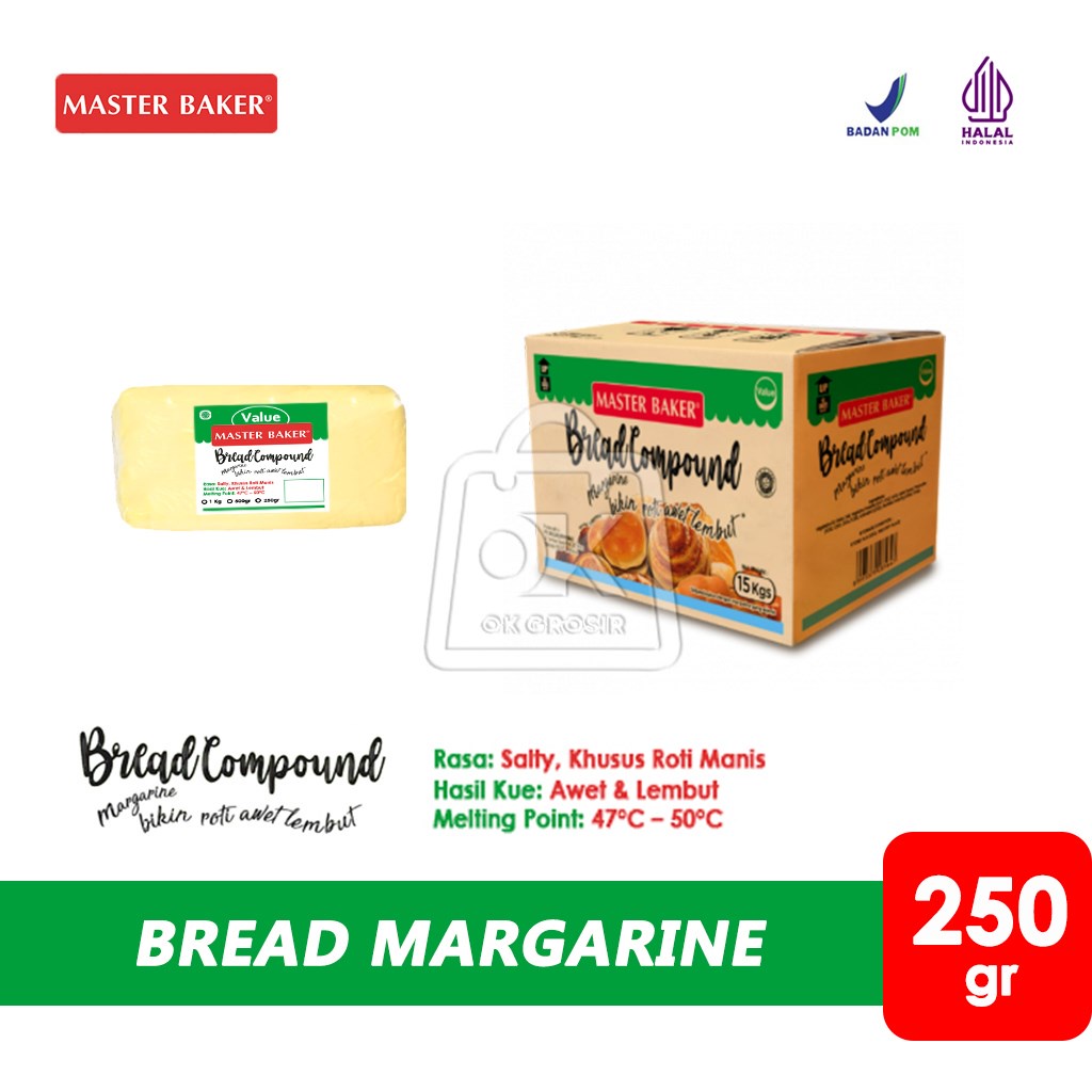 

Margarin Roti Manis Bread Compound Margarine Value Master Baker (250 gr)