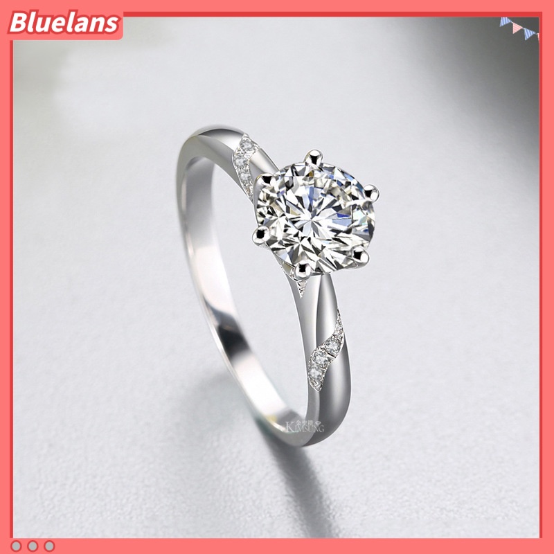 [BLS] Pt950 platinum Disepuh Imitasi grade D Karbon Tinggi moissanite Cincin Berlian Klasik Mikro Bertatahkan Delapan Hati Delapan Panah Enam Cakar Cincin Wanita