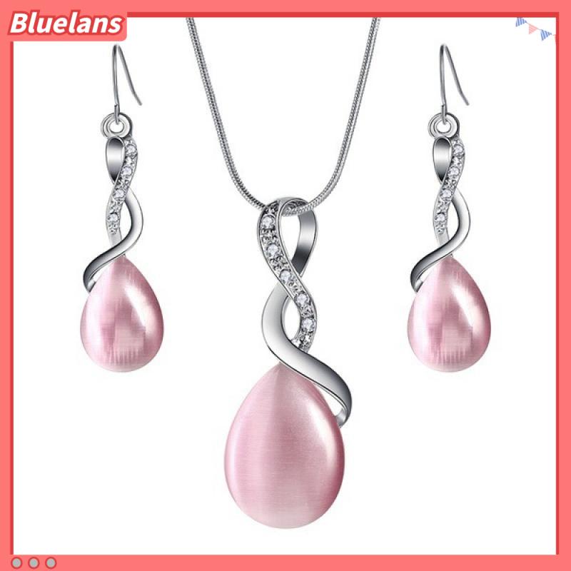 [BLS] Kalung Anting Berbentuk Drop set Aksesoris set Dua Potong