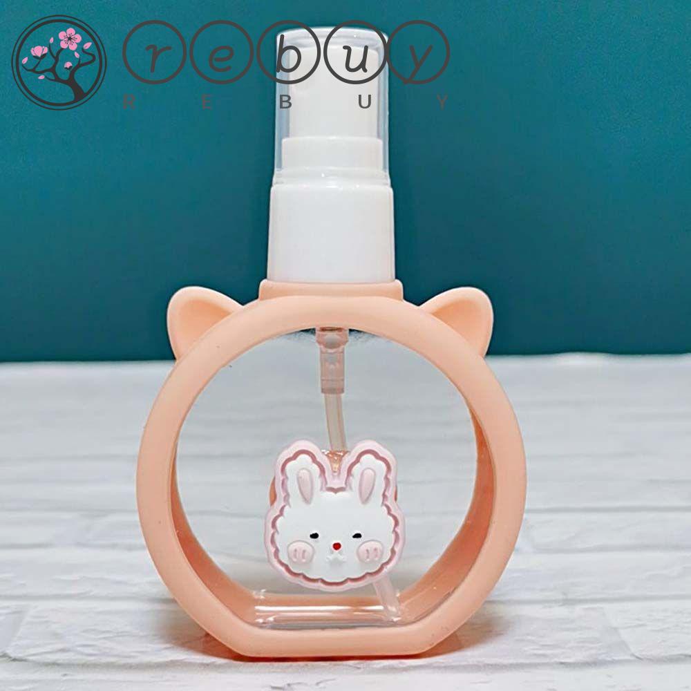 Rebuy Botol Spray 55ml Bebek Kabut Halus Silicone Cover Wadah Kosmetik Kartun Botol Kosong