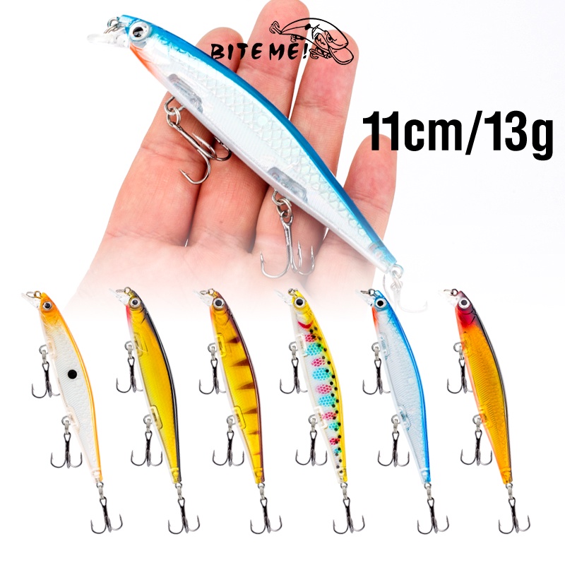 1pcs Umpan Pancing 11cm /13g 3D Mata Slow Tenggelam Ikan Kecil Bass Umpan3 Treble Hook Crankbait Pensil Umpan Keras Swimbaits