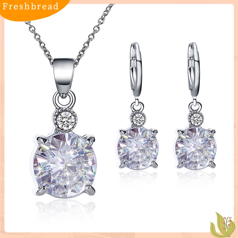 [FRA] Set Kalung Anting Kristal Set Perhiasan Alloy