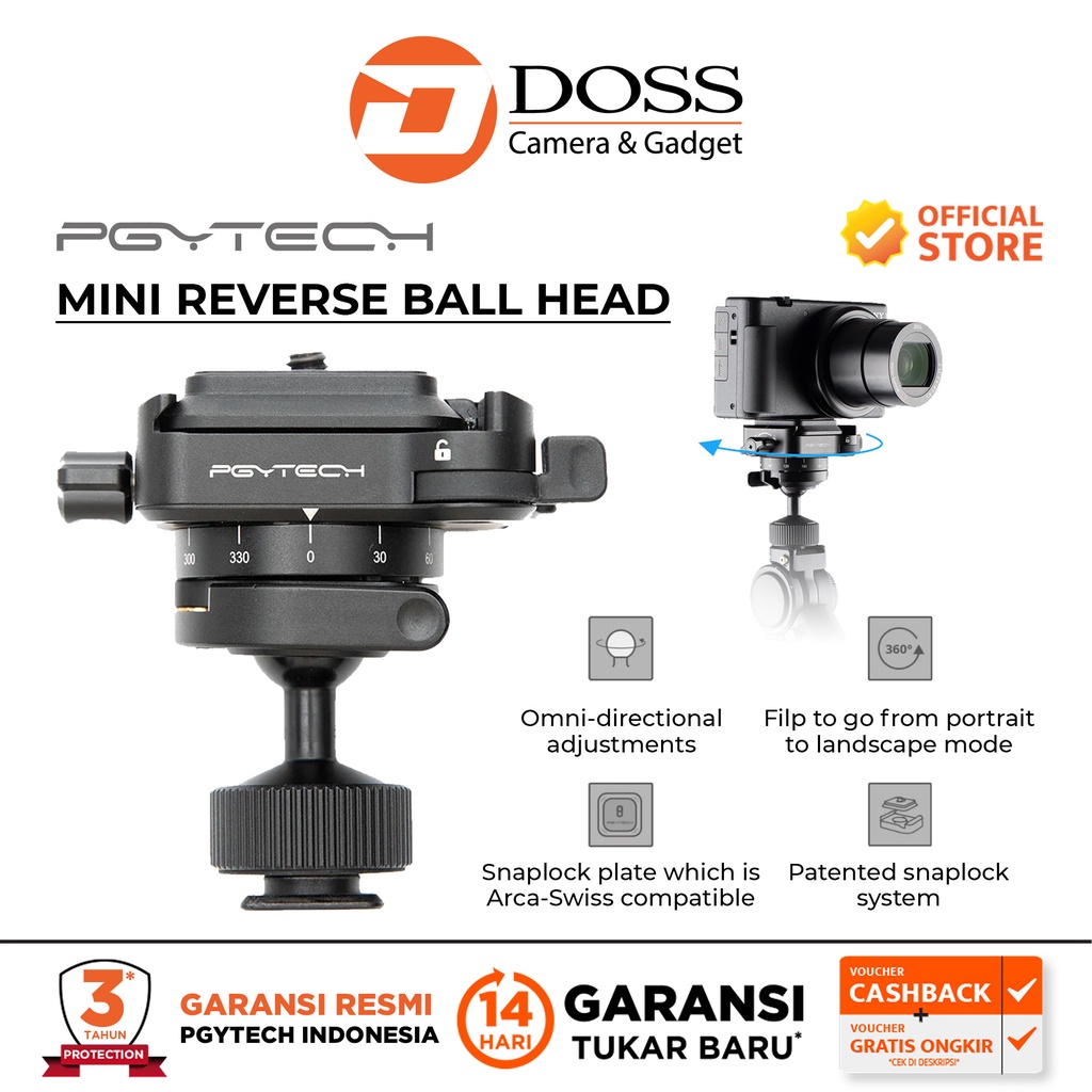 PGYTECH Snaplock Mini Reverse BallHead