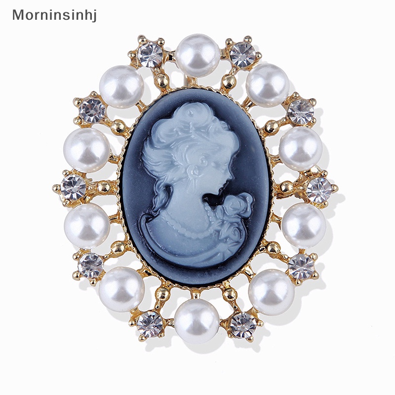 Mornin 1Pc Vintage Cameo Elegan Bros Wanita Queen Head Portrait Brooch Untuk Perhiasan id