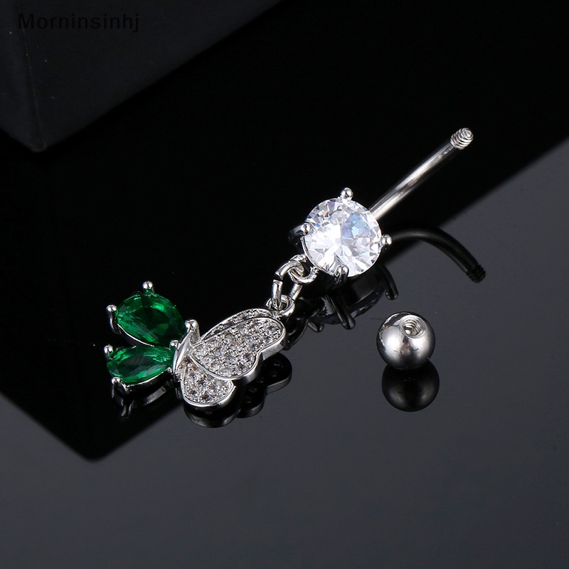 Mornin Stainless Steel Zirkon Warna Kupu-Kupu Liontin Pusar Kuku Kristal Pusar Pusar Pusar Pusar Pusar Perhiasan Tubuh Untuk Wanita Fashion Perhiasan id