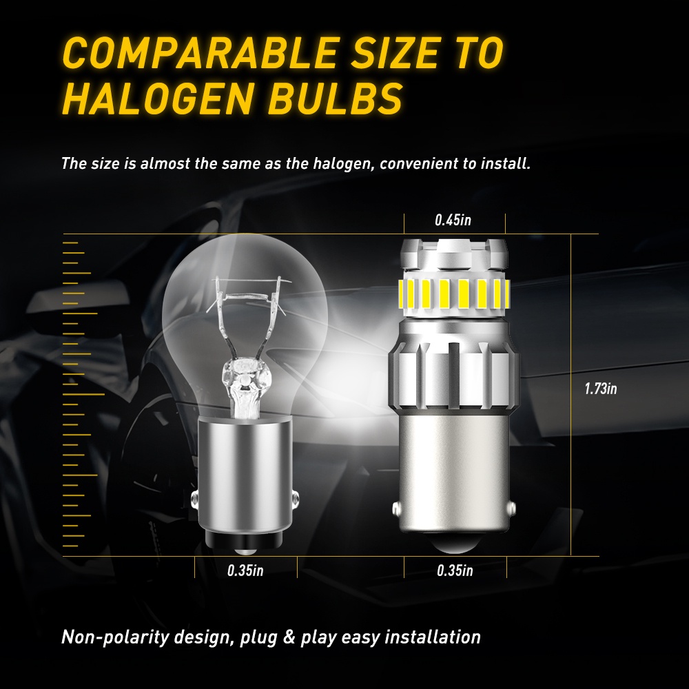 2pcs LED 1156 BA15S PY21W BAU15S P21W 1157 BAY15D P21/5W 23SMD T20 7443 7440 W21/5W Untuk Lampu Sein Mobil Lampu Rem Merah