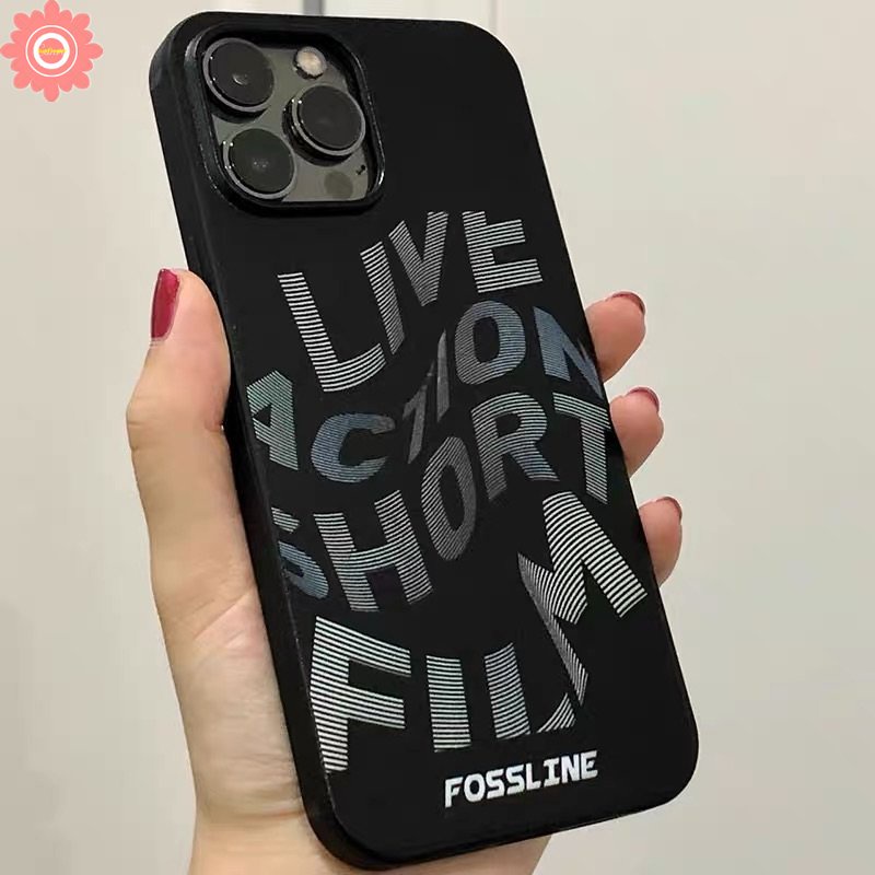 IPHONE Kreatif Roll The Gym Glossy Lembut TPU Ponsel Cover Hitam Kompatibel Untuk Iphone11 13 Pro Max7 8 Plus XR X XS Max14 12 Pro Max SE 2020 Keren Alfabet Inggris Halus Shockproof Case