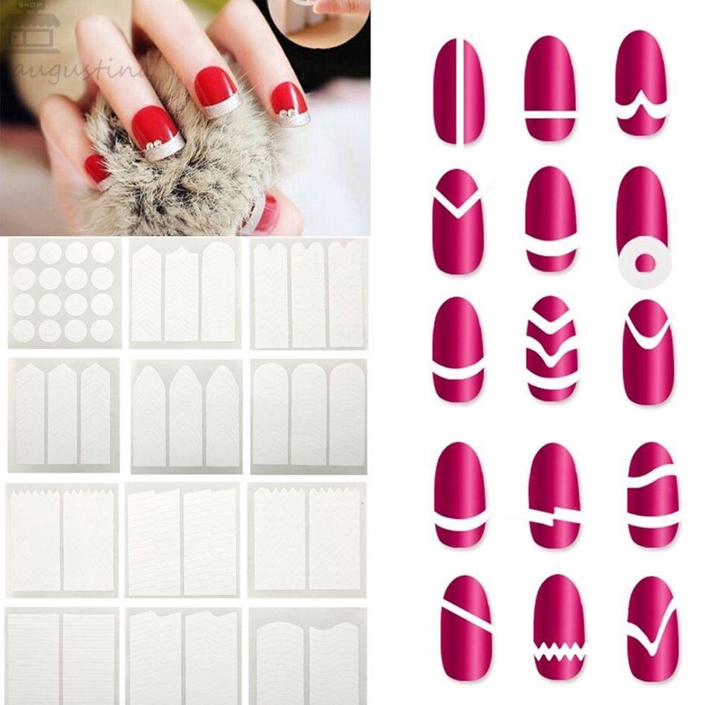 AUGUSTINA Agustina Stiker Stensil Fashion French Manicure Guide Guide Manicure