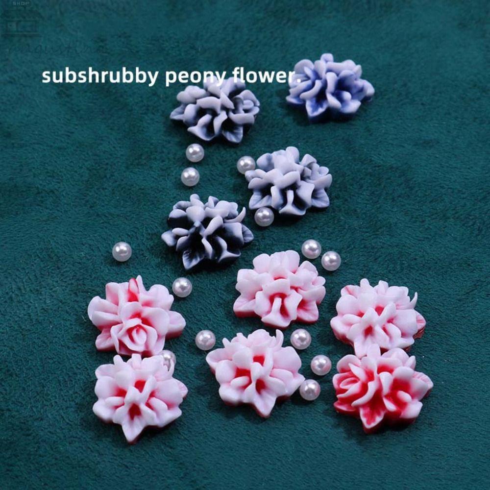 AUGUSTINA Agustina Bunga Dekorasi Kuku Pesona Kuku Resin Manikur Aksesoris Nail Art Cina Peony Bunga 3D Nail Art Drills