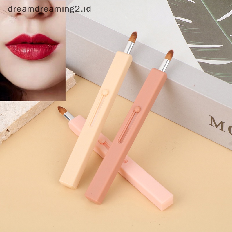 (drea) Portable Lip Brush Kuas Bibir Dengan Tutup Pelindung Alat Makeup Penutup Ditarik //