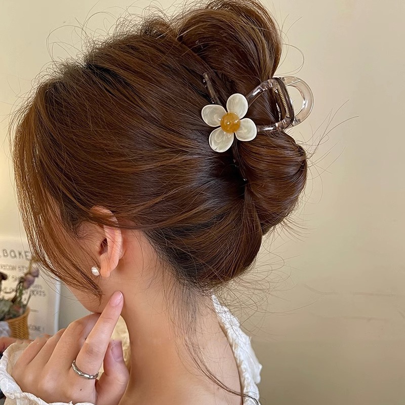 Korea Bunga Silang Klip Rambut Fashion Sederhana Plastik Jepit Rambut Hiu Klip Wanita Aksesoris Rambut