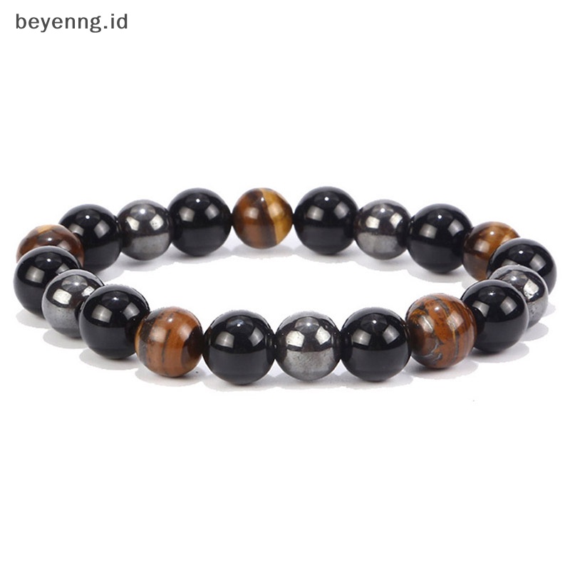 Beyen Gelang Manik Batu Hematite Magnetik Perawatan Kesehatan Magnet Pria Perhiasan Penurunan Berat Badan ID