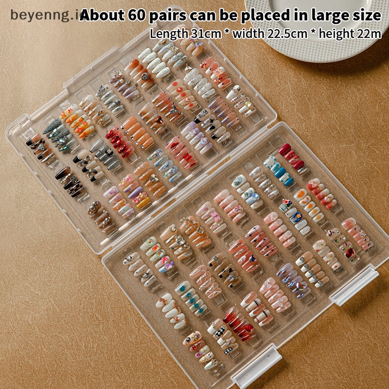 Beyen Fake Nail Tips Nail Art Kotak Penyimpanan Wadah Kuku Kosong Tips Holder Display ID