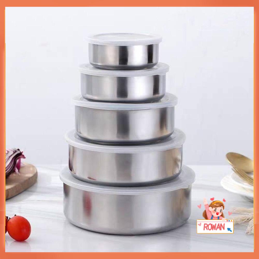 R-FLOWER Mixing Bowl Home Untuk Masak Wadah Makanan Whisking Salad Bowl Set Stainless Steel