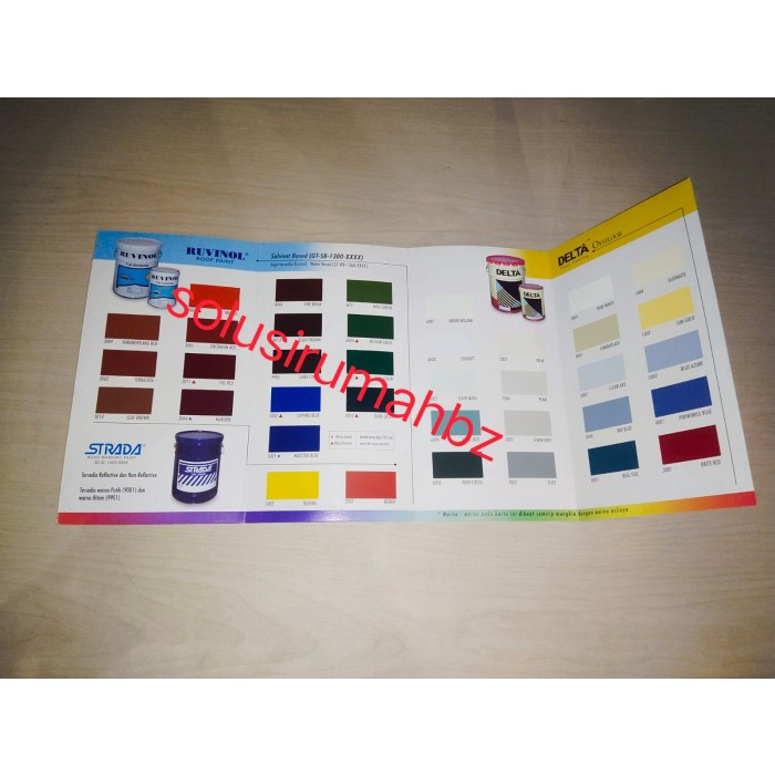 KATALOG CAT GENTENG RUVINOL DELTA FLOOR COATING KARTU WARNA COLOR CARD