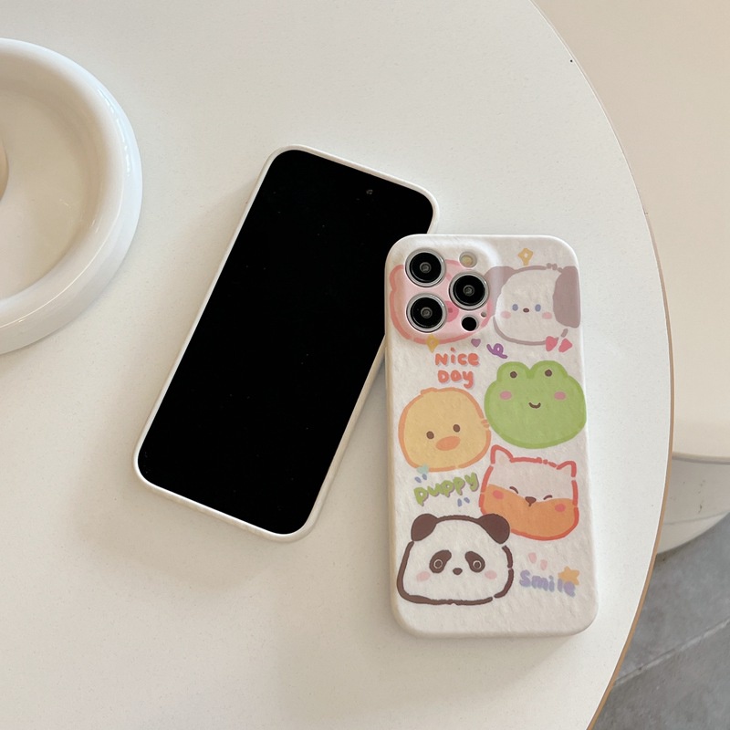 Lovely Cartoon Panda Soft TPU Case iP iPhone 6 6S 7 8 14 + Plus SE 2020 2022 X XR XS Max 11 12 13 Pro Max FTD Casing Apple