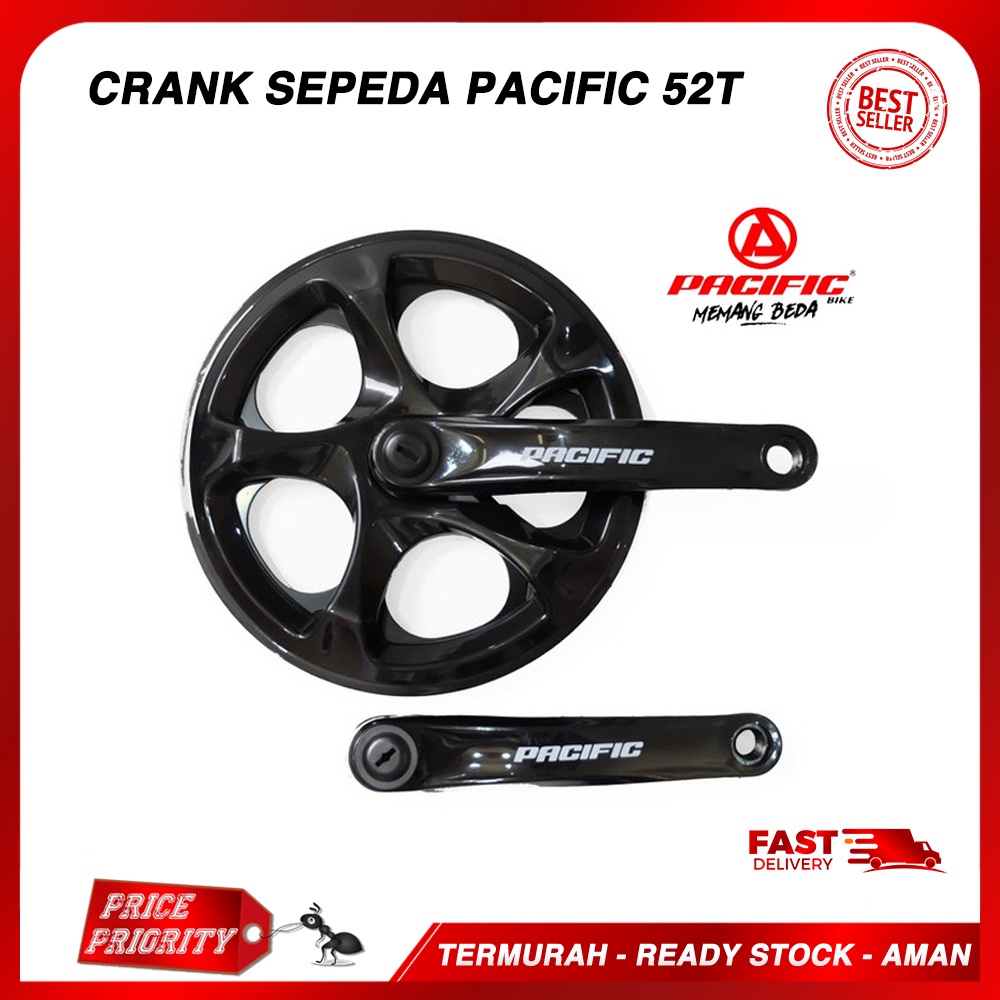 Crank Sepeda 52T Single Speed Seli, Fixie, Lipat, merk Pacific Chainwheel 3/32 52T UNIVERSAL