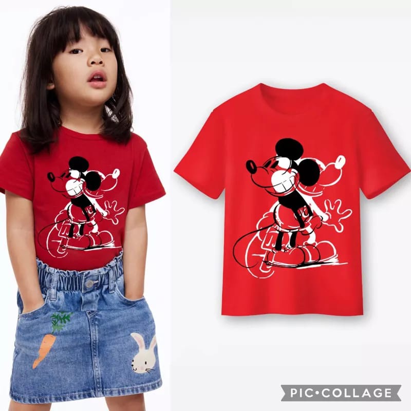 Happyoliver Kaos Anak MK MOUSE Merah Putih Kemerdekaan / Kaos Mickey Mouse Anak / HUT RI 78TH Perempuan Laki Laki