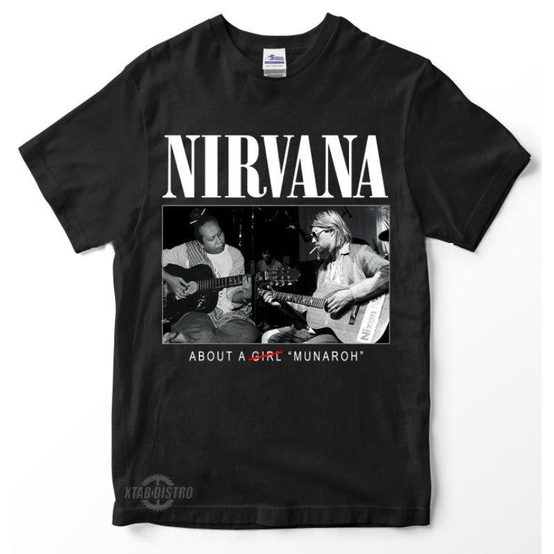 kaos NIRVANA X MANDRA 2 MUNAROH parodi Premium tshirt nirvana kurt cobain