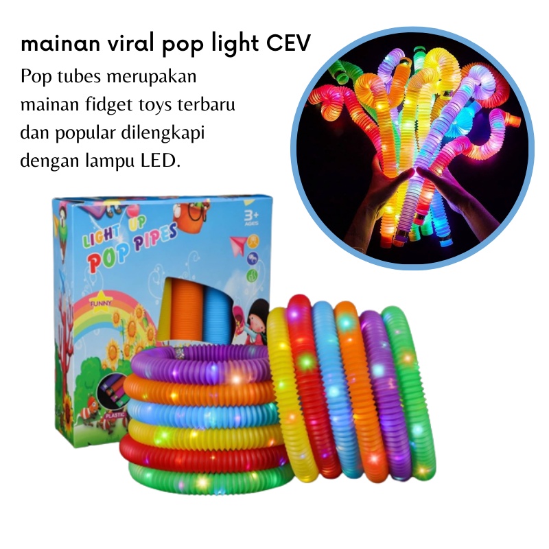 GOS -D215- Mainan Pop Light - Mainan Viral Light Up Pop Tubes Pop Pipes Mainan Lampu Stick